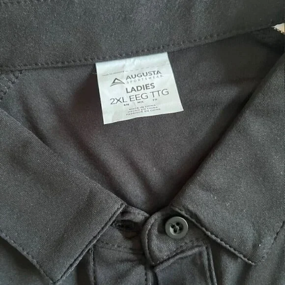 Augusta Sportswear - Women's Two-Tone Vital Polo - 5029 - Black & White - 2XL - Picture 5 of 6